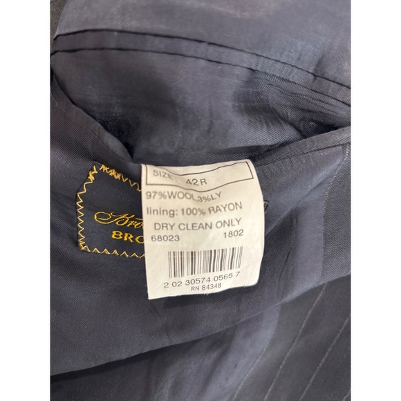 Brooks Brothers Men's 42R Pinstripe Wool Blend Suit Blazer Jacket - Picture 6 of 11
